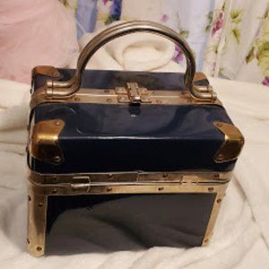 Dark Blue Delill Train Case Style Handbag